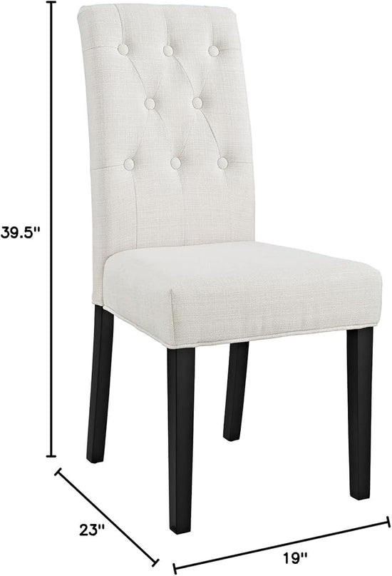 Modway Confer Modern Tufted Upholstered Fabric Parsons Kitchen and Dining Room Chair in Beige - LeafyLoom