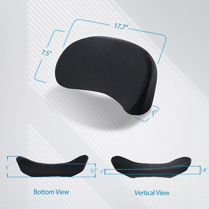Lumbar Support Pillow for Car - Memory Foam for Lower Back Pain Relief by Reducing Pressure - Ergonomic Design for Office Chair, Car Driver, Recliner - Black - LeafyLoom