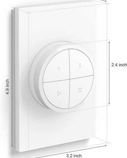 Philips Hue Wall Tap Dial Light Switch, Portable, White - 2 Pack - Requires Hue Lights and Hue Bridge - Smart Home - Easy, No-Wire Installation PhilipsHue