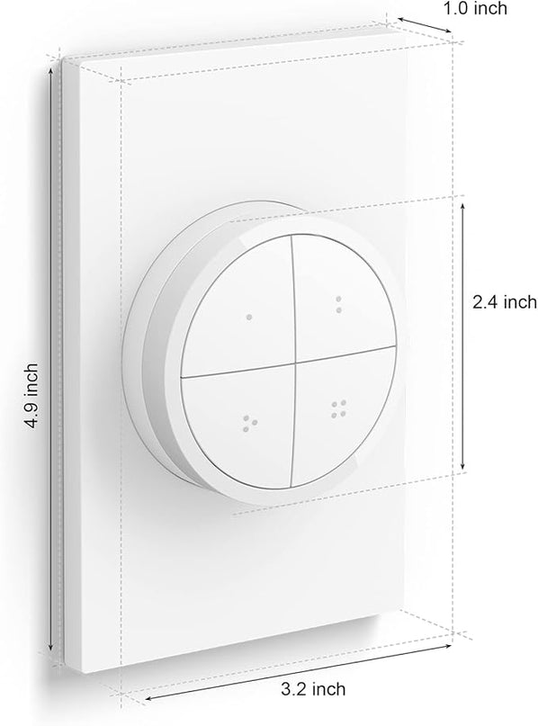 Philips Hue Wall Tap Dial Light Switch, Portable, White - 2 Pack - Requires Hue Lights and Hue Bridge - Smart Home - Easy, No-Wire Installation PhilipsHue