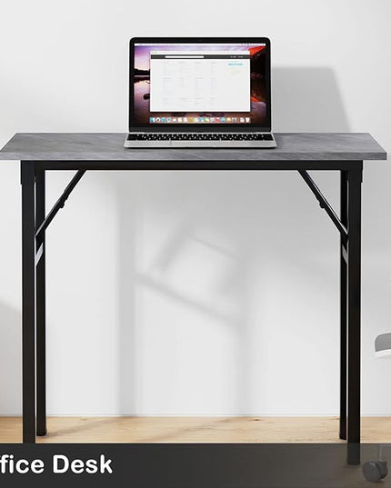 Need Small Desk 31 1/2" No Assembly Foldable Writing Table,Sturdy and Heavy Duty Folding Computer Desks for Small Space/Home Office/Dormitory AC5LB(80 * 40) - LeafyLoom