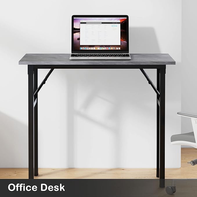 Need Small Desk 31 1/2" No Assembly Foldable Writing Table,Sturdy and Heavy Duty Folding Computer Desks for Small Space/Home Office/Dormitory AC5LB(80 * 40) - LeafyLoom