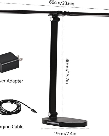 Desk Lights for Home Office - LED Desk Lamp with Night Light, Office Desk Lamp with Memory Function, 5CCT Brightest Workbench Office Lighting, Dimmable Modern Desk Lamp for Monitor Studio Reading - LeafyLoom