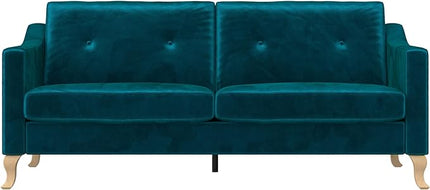 Mr. Kate Tess Sofa with Soft Pocket Coil Cushions, Small Space Living Room Furniture, Green Velvet - LeafyLoom