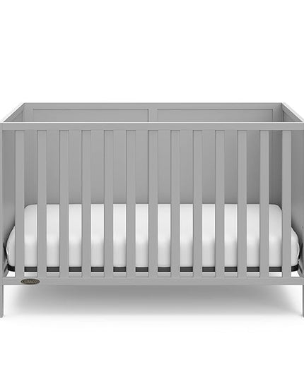 Graco Theo 3-in-1 Convertible Crib (Pebble Gray) - GREENGUARD Gold Certified, Converts to Toddler Bed & Daybed, Fits Standard Full-Size Crib Mattress, 4 Adjustable Mattress Heights - LeafyLoom