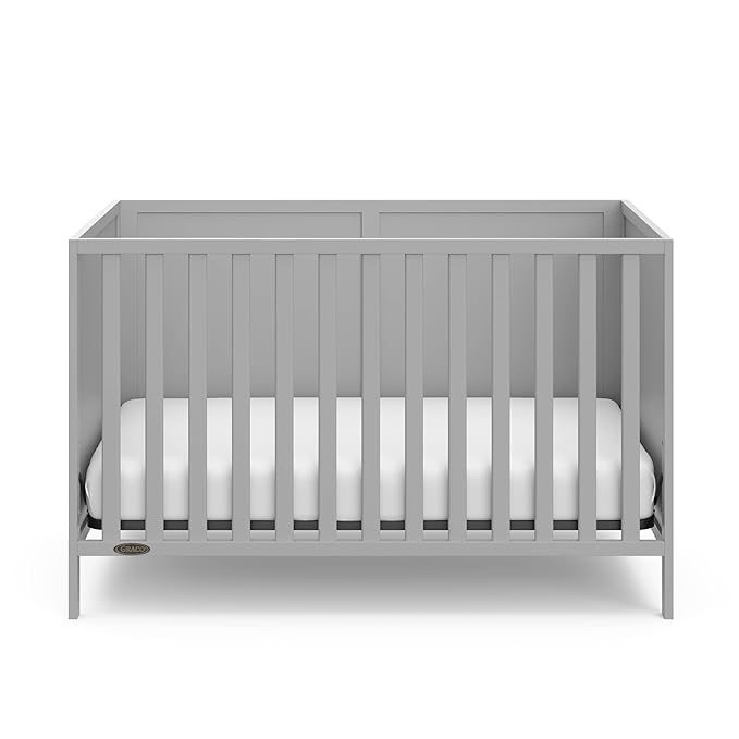 Graco Theo 3-in-1 Convertible Crib (Pebble Gray) - GREENGUARD Gold Certified, Converts to Toddler Bed & Daybed, Fits Standard Full-Size Crib Mattress, 4 Adjustable Mattress Heights - LeafyLoom