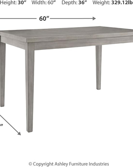 Signature Design by Ashley Parellen Modern Farmhouse Rectangular Dining Room Table, Gray - LeafyLoom