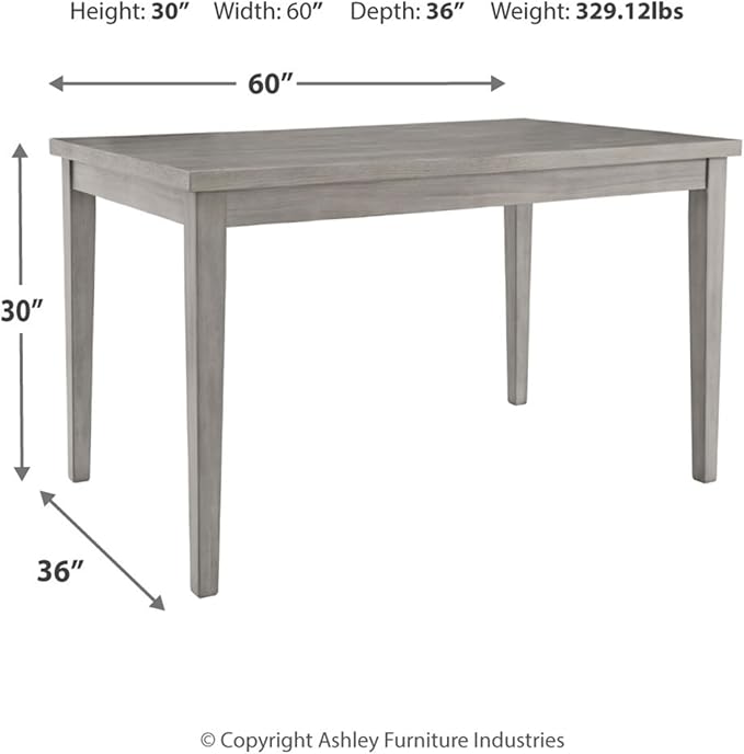 Signature Design by Ashley Parellen Modern Farmhouse Rectangular Dining Room Table, Gray - LeafyLoom