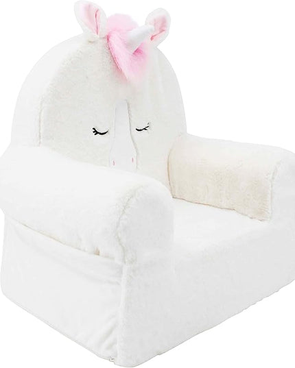 Soft Landing Animal Adventure Ivory Sweet Seats | Premium Character Chair with Carrying Handle & Side Pockets Unicorn - LeafyLoom