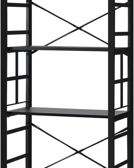 HOMBAZAAR Bookshelf,6 Tier Tall Bookshelf with Metal Frame,Open Bookshelves and Bookcases,Industrial Book Shelf for Living Room,Home Office and Bedroom,Black - LeafyLoom
