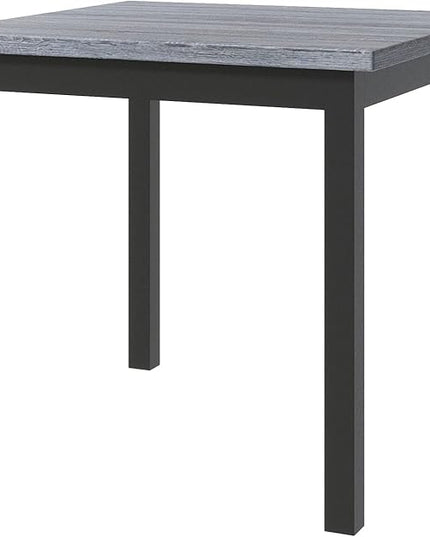 5-Piece Counter Height Dining Set-Square Wood Table and 4 Upholstered High-Back Chairs with Footrest for Kitchen Furniture-Classic Black Finish - LeafyLoom