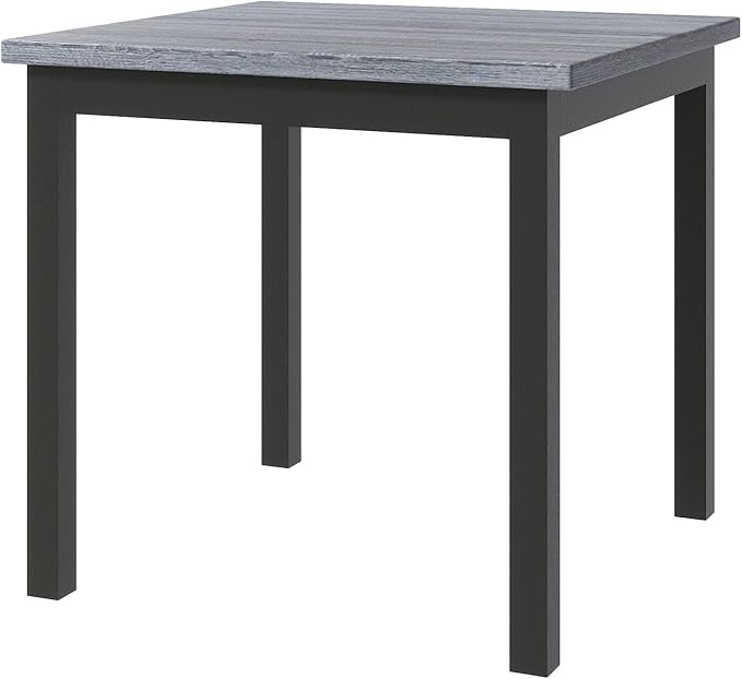 5-Piece Counter Height Dining Set-Square Wood Table and 4 Upholstered High-Back Chairs with Footrest for Kitchen Furniture-Classic Black Finish - LeafyLoom