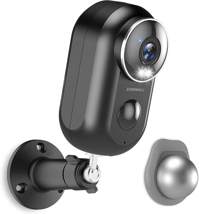 ZUMIMALL Security Cameras Wireless Outdoor,2K Cameras for Home Security, Outdoor/Indoor Camera Battery Powered, 2.4G WiFi, Magnetic Mount,3MP Color Night Vision/Siren/PIR/AI/Cloud/Alexa ZUMIMALL