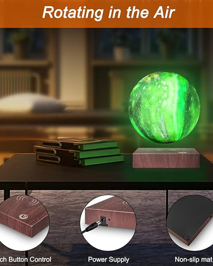 VGAzer Levitating Moon Lamp Floating and Spinning in Air Freely with Gradually Changing LED Lights Between 7 Colors,Decorative Light for Kids Lover Friends (Square Base) - LeafyLoom
