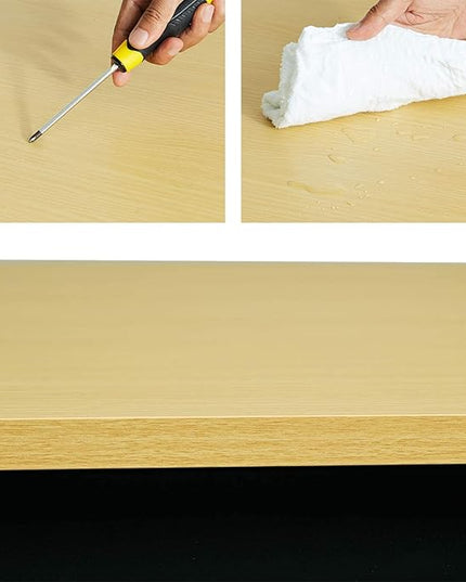 Computer Desk 55 Modern Simple Large Study Writing Desk Industrial Style Laptop PC Table for Home Office, with Leg Bars, Oak Board Black Leg… - LeafyLoom