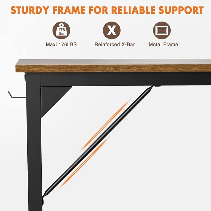 Small Computer Desk 31 Inch Small Office Desk Writing Desks Home Office Desks Small Space Desk Study Table Modern Simple Style Work Table with Storage Bag Headphone Hook Metal Frame for Home, Bedroom - LeafyLoom