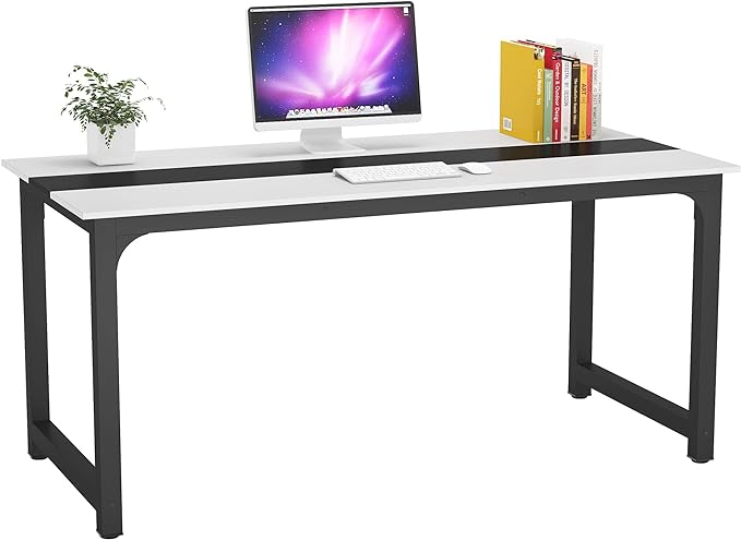 Tribesigns Modern Computer Desk, 70.8 x 31.5 inch Large Office Desk Computer Table Study Writing Desk Workstation for Home Office, Conference Room - LeafyLoom