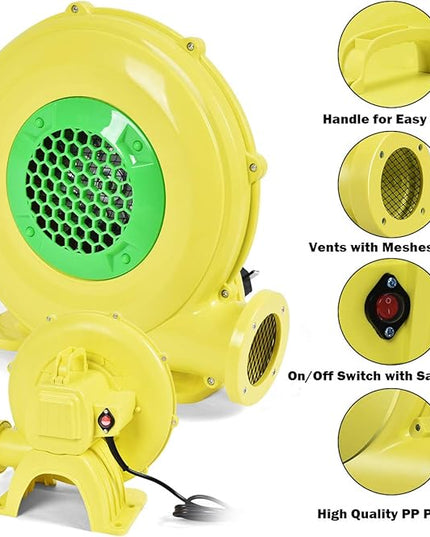 COSTWAY Bounce House Blower for Inflatable Bounce House Bouncy Castle,Yellow/Green - LeafyLoom