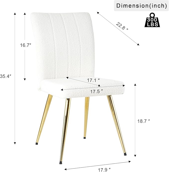 NicBex Haerin-SD-00369-LWJ Dining Chairs, 17.5"x22.8"x35.6", White - LeafyLoom