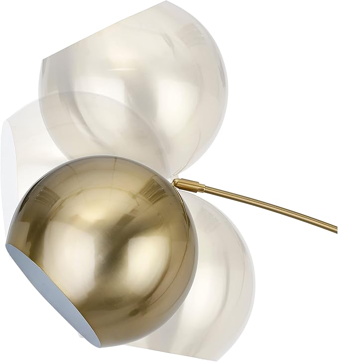 Modern Standing Adjustable Floor Lamp with Metal Dome Shade & Marble Base for Living Room - Corner Light Arc Lamps for Bedrooms in Brass Gold Finish, 99-1023F - LeafyLoom