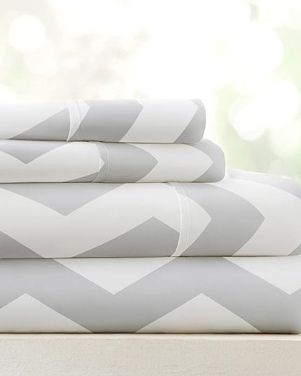 Linen Market 4 Piece Queen Bedding Sheet Set (Gray Arrow) - Sleep Better Than Ever with These Ultra-Soft & Cooling Bed Sheets for Your Queen Size Bed - Deep Pocket Fits 16" Mattress - LeafyLoom