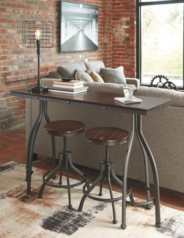 Signature Design by Ashley Odium Urban Counter Height Dining Table Set with 2 Bar Stools, Gray - LeafyLoom