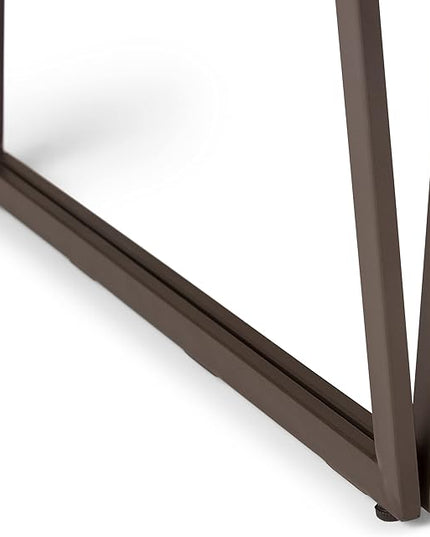 SIMPLIHOME Ryder SOLID WOOD and Metal 66 inch Wide Home Office Desk, Writing Table, Workstation, Study Table Furniture in Natural Aged Brown - LeafyLoom