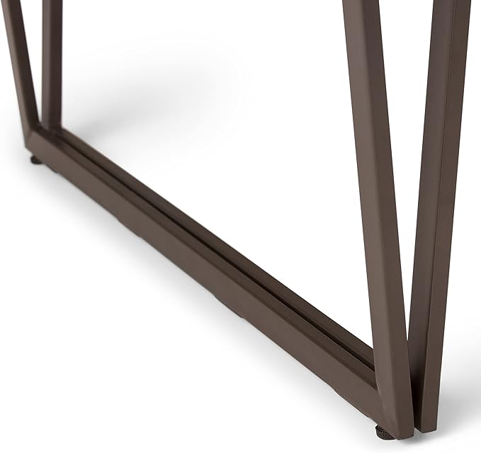 SIMPLIHOME Ryder SOLID WOOD and Metal 66 inch Wide Home Office Desk, Writing Table, Workstation, Study Table Furniture in Natural Aged Brown - LeafyLoom