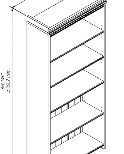 Bush WC53565-03 Fairview 5-Shelf 69-Inch H Bookcase, Cape Cod Gray - LeafyLoom