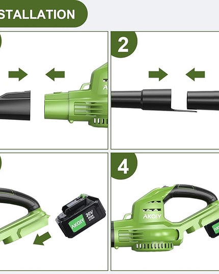 Leaf Blower Cordless- 20V 5.0 Battery-Powered Leaf Blower, 80-150MPH, Upgraded Motor and Mini Electric Leaf Blower with Charging Seat for Use in The Yard or Lawn - LeafyLoom