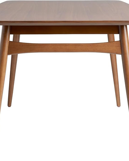 Walker Edison Mid-Century Modern Solid Wood Tapered-Leg Dining Table, 59 Inch, Walnut - LeafyLoom