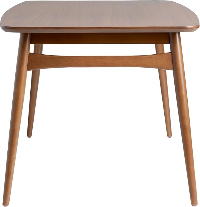 Walker Edison Mid-Century Modern Solid Wood Tapered-Leg Dining Table, 59 Inch, Walnut - LeafyLoom