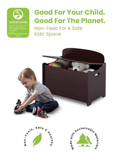 Delta Children MySize Deluxe Toy Box, Dark Chocolate - LeafyLoom