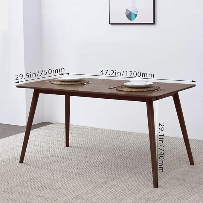 Dining Table Kitchen Table 47" Dining Room Table Small Kitchen Table for Small Spaces Table Modern Home Furniture Dinner Table Rectangular (Espresso) - LeafyLoom