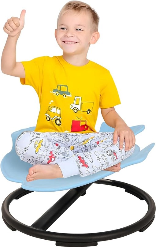 Kids Swivel Chair Sensory Toys Light Blue Non-Slip Metal Base Wobble Chair for Toddlers Sit and Spin with Autism Spin Sensory Chair Aged 3+ Improving Physical Coordination - LeafyLoom