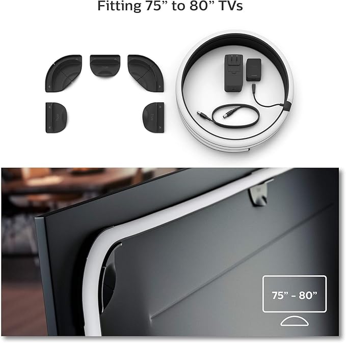 Philips Hue 75" Smart TV Light Strip - White and Color Ambiance LED Color-Changing TV Backlight - Sync with TV, Music, and Gaming - Requires Bridge and Sync Box - Control with App or Voice Assistant PhilipsHue