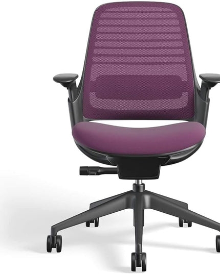 Steelcase Series 1 Office Chair - Ergonomic Work Chair with Wheels for Carpet - Helps Support Productivity - Weight-Activated Controls, Back Supports & Arm Support - Easy Assembly - Concord - LeafyLoom
