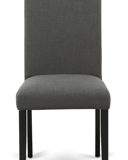 East West Furniture SHEN3-BLK-20 3 Piece Room Set Contains a Round Kitchen Dining Table with Pedestal and 2 Dark Gotham Linen Fabric Upholstered Chairs, 42x42 Inch - LeafyLoom