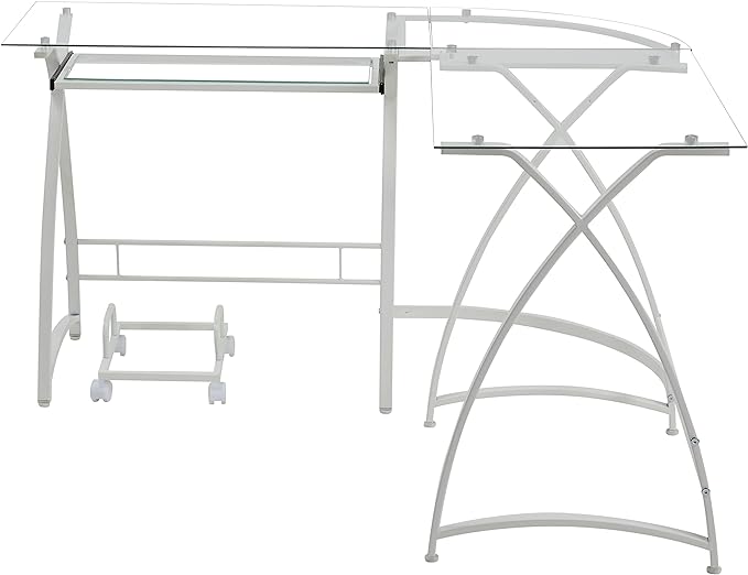 NicBex Laik-DW-00063-DX Desks, 51" W x 51" D x 28" H, White - LeafyLoom