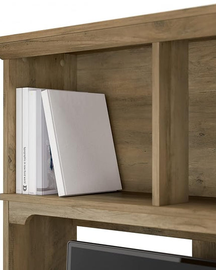 Bush Furniture Salinas Hutch for L Shaped Desk, 60W, Reclaimed Pine - LeafyLoom