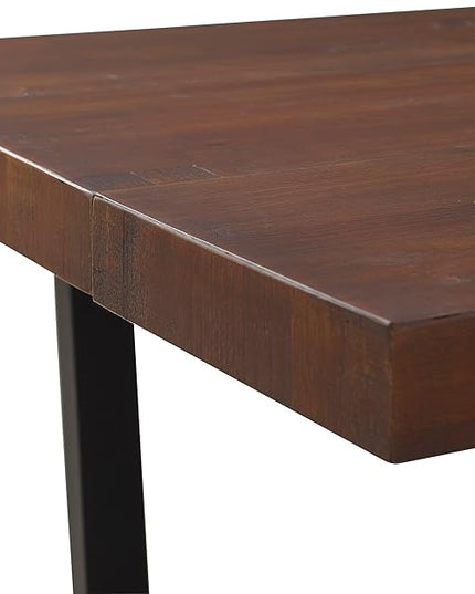 Walker Edison Andre Modern Solid Wood Dining Table, 72 Inch, Mahogany - LeafyLoom