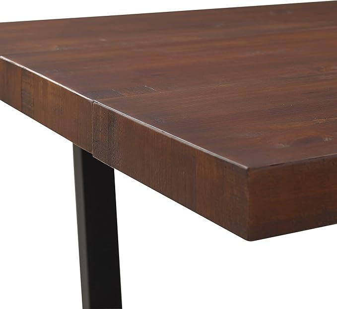 Walker Edison Andre Modern Solid Wood Dining Table, 72 Inch, Mahogany - LeafyLoom
