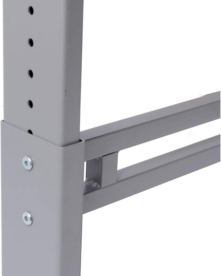 Stand Up Desk Store Rolling Adjustable Height Two Tier Standing Desk Computer Workstation (Silver Frame/Black Top, 40" Wide) - LeafyLoom