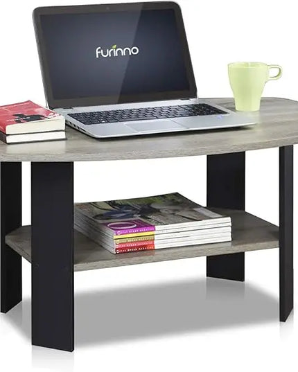 Furinno Simple Design Coffee Table, Dark Brown - LeafyLoom