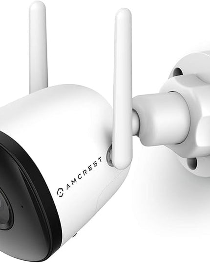 Amcrest SmartHome 4MP Outdoor WiFi Camera Bullet 4MP Outdoor Security Camera, 98ft Night Vision, Built-in Mic, 106° FOV, 2.8mm Lens, MicroSD Storage (Sold Separately), ASH43-W (White) Amcrest