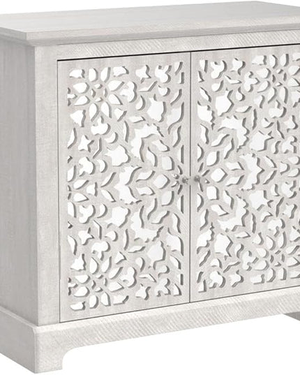 Galano Culbin 2 Door Storage Cabinet, Accent Furniture, Cupboard for Living Room, Hallway, Kitchen, Sideboard, Buffet Table, 15.67" D x 32.36" W x 29.29" H, Dusty Grey Oak - LeafyLoom