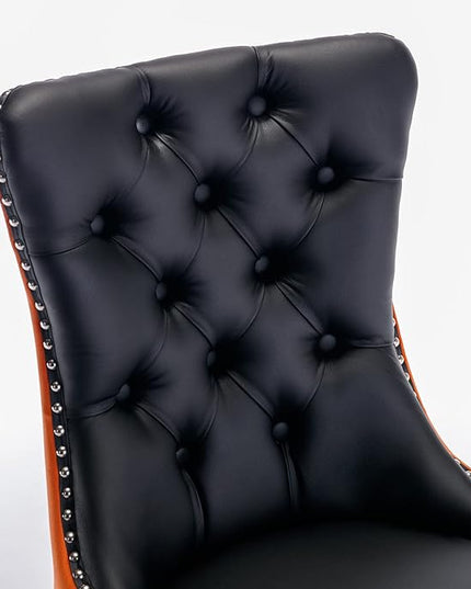 NicBex Haerin-SD-00105-LWJ Dining Chairs, 25.5"x19.7"x37.5", Black and Orange - LeafyLoom