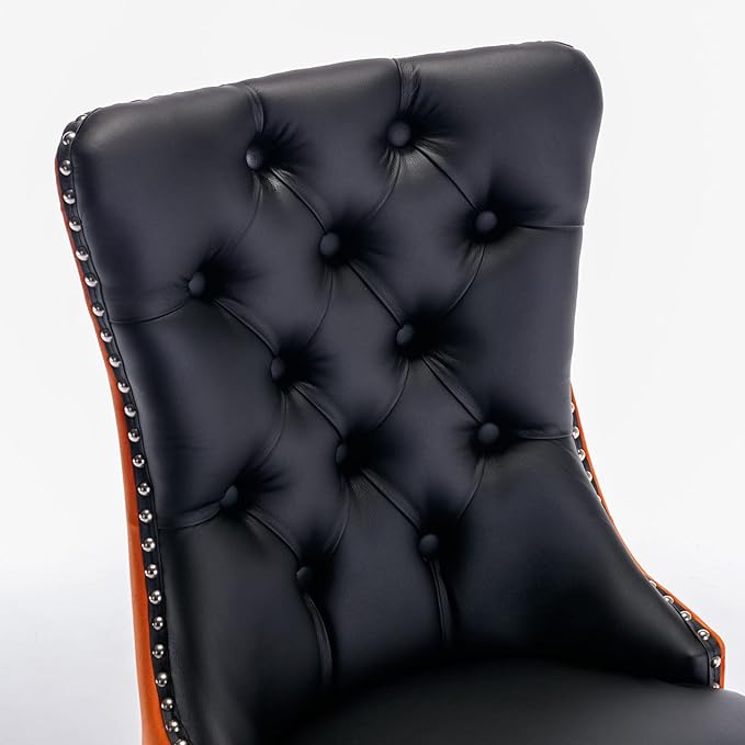 NicBex Haerin-SD-00105-LWJ Dining Chairs, 25.5"x19.7"x37.5", Black and Orange - LeafyLoom