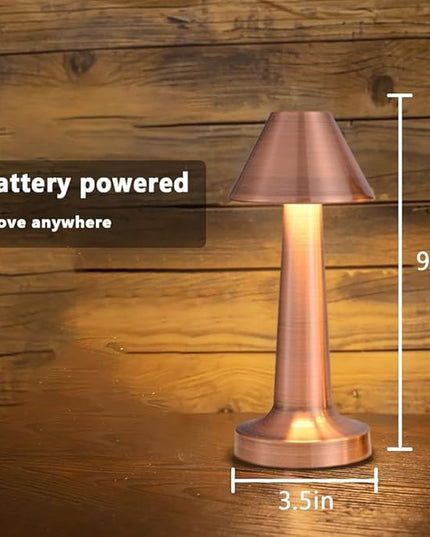 Portable LED Table Lamp, 3-Levels Brightness Metal Desk Lamp, 3 Color Touch Control Rechargeable Lamp, Night Light, Bedside Lamp,Dining Room Lamp (Red) - LeafyLoom