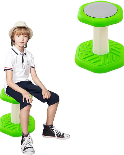 Active Chairs Kids Preschool Wobble Stool - Alternative Flexible Seating Balance Wiggle Stool for Classroom,Preschool,Kindergarten&Elementary School,Active Sensory Chairs,Ages3-8,Green(14in) - LeafyLoom